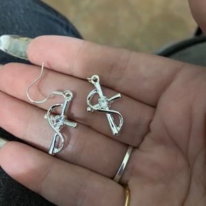 Sterling silver cross earrings